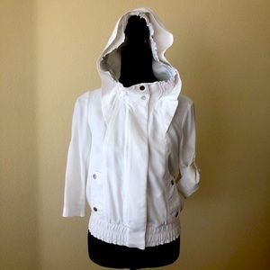 White House/Black Market White Hooded Jacket